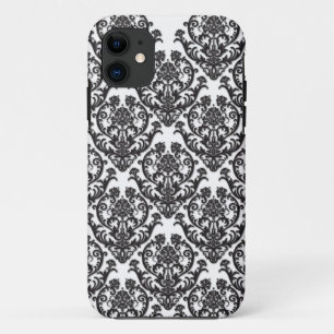 Funda Para iPhone 11 Dramático patrón de damasco negro