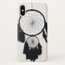 Dreamcatcher negro con plumas