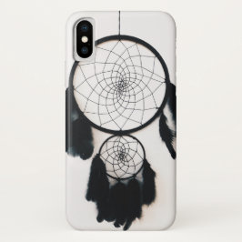 Funda Para iPhone X Dreamcatcher negro con plumas