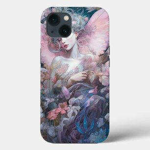 Funda Para iPhone 13 Dreamy Fairy Chica Pink Blue Fantasy Art