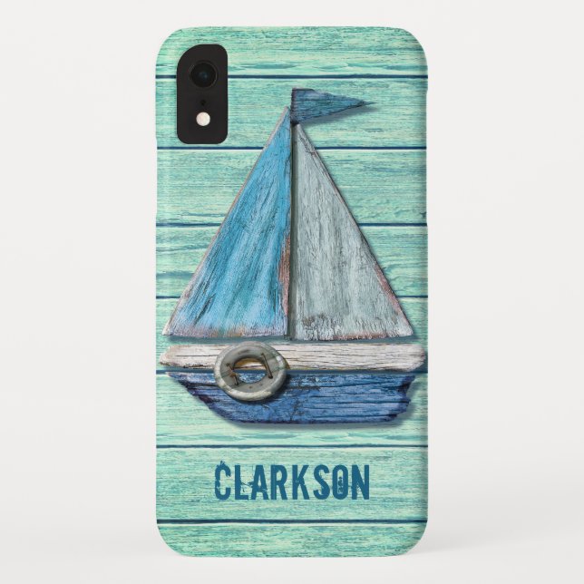 Funda De Case-Mate Para iPhone Driftwood Beach iPhone XR jade brillante (Reverso)