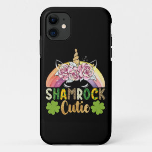Funda Para iPhone 11 Duende Shamrock Unicornio Arcoiris Día de San Patr