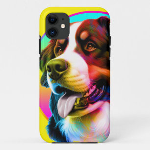 FUNDA PARA iPhone 11 DUEÑO DE PERRO MODERNO Y COLORIDO