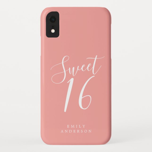 Funda De Case-Mate Para iPhone Dulce 16 Script Rosa 16 cumpleaños (Reverso)