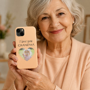Funda Para iPhone 13 Dulce Corazón Te Amo Abuela Foto Editable Color