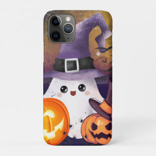 Funda Para iPhone 11 Pro Dulce Fantasma de Halloween con Sombrero de Bruja