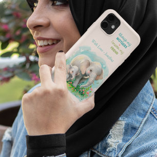 Funda Para iPhone 11 Dulce Mamá elefante y regalo personalizado para be
