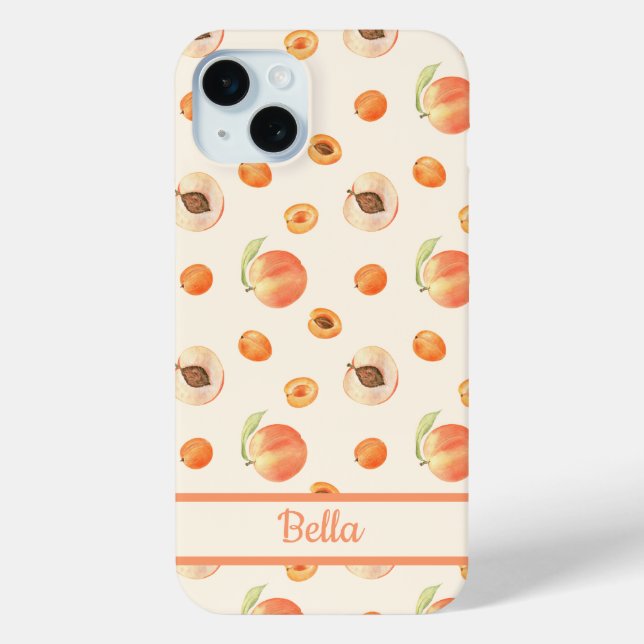 Funda De Case-Mate Para iPhone Dulce patrón de melocotón de verano (Reverso )