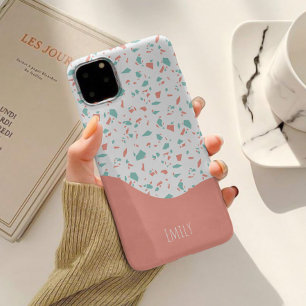 Funda Para iPhone 14 De Case-Mate Dulce patrón de terrazzo rosa y azul personalizado