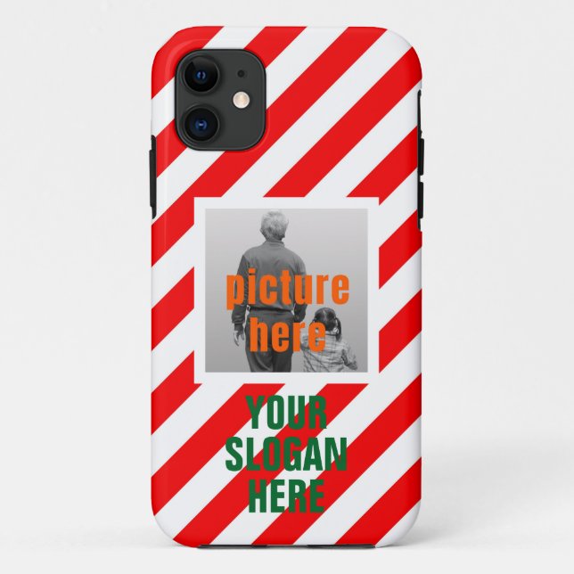 FUNDA DE Case-Mate PARA iPhone DULCES DE NAVIDAD PERSONALIZADOS ROJO BLANCO (Reverso)