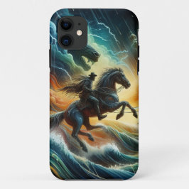 Funda Para iPhone 11 Dúo dinámico: Aventura tormentosa a caballo