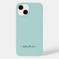 Dusty Aqua Simple Script Minimalista Nombre person