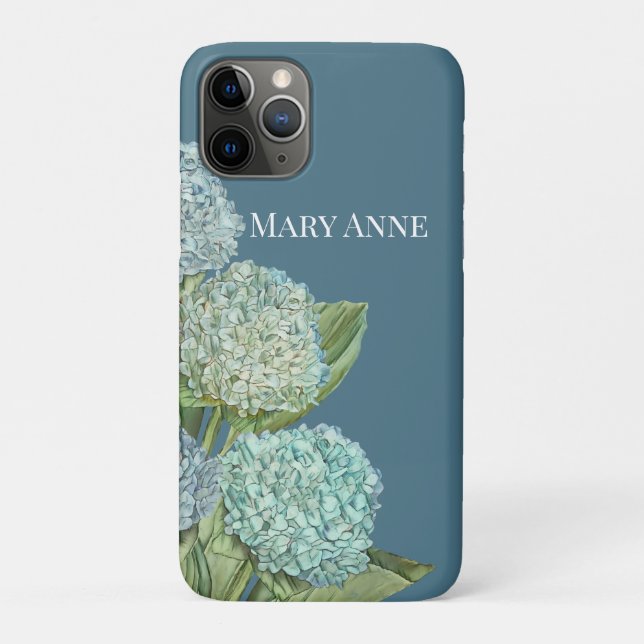 Funda De Case-Mate Para iPhone Dusty Blue Hydrangea Bouquet (Reverso)