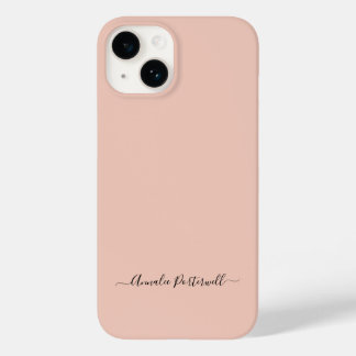 Funda Para iPhone 14 De Case-Mate Dusty Coral Simple Script Minimalista Nombre perso