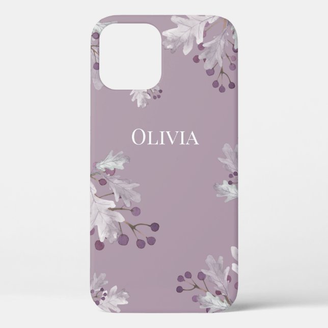 Funda De Case-Mate Para iPhone Dusty Lavender personalizado Berries moderno (Reverso )