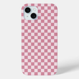 Funda Para iPhone 15 Mini Dusty rose checkerboard pattern