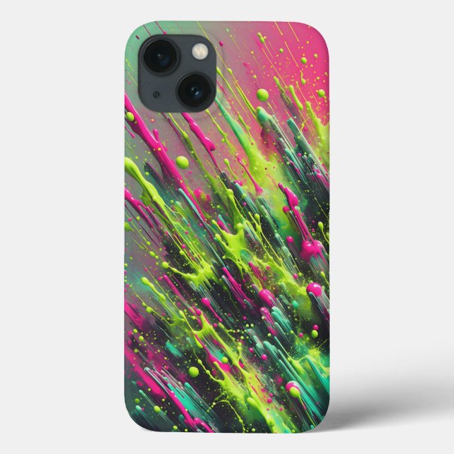 Funda De Case-Mate Para iPhone Dynamic Neon Paint Splash Phone Case Vibrant Pink (Reverso)