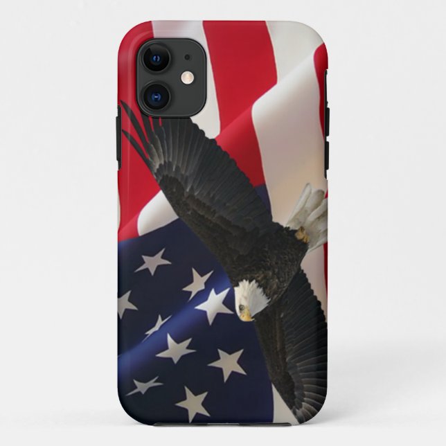 Funda De Case-Mate Para iPhone Eagle y bandera 2 (Reverso)