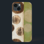 Funda Para iPhone 13 Earth Tone Wood Panel Painting with Circles<br><div class="desc">Created by Norman Wyatt, Jr., this painting was made utilizing the French process known as Giclee to spray ink droplets onto a canvas. Get lost in the concentric circles, the melding of earth tone colors across the painting, or the wood panel look of the piece. A great purchase for anyone...</div>