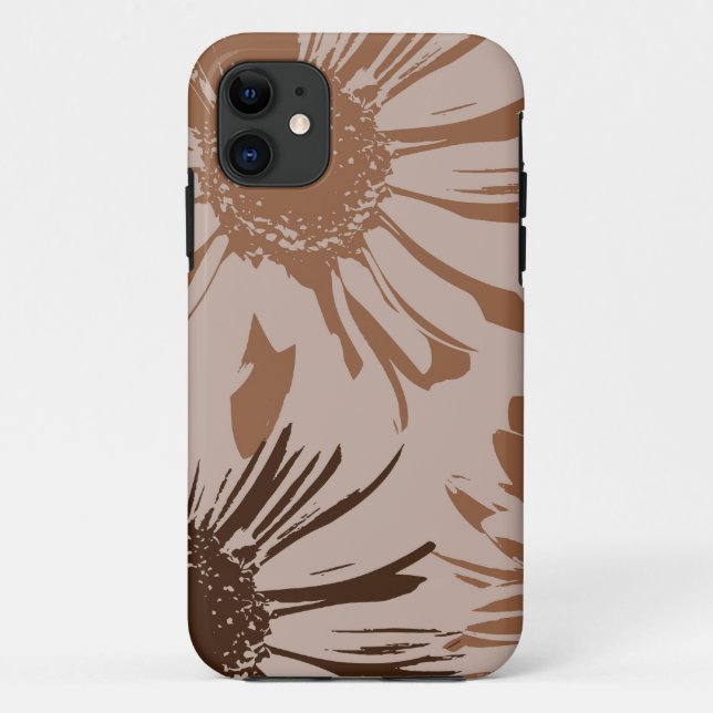 Funda De Case-Mate Para iPhone Earthy Brown Gerbera Flowers (Reverso)