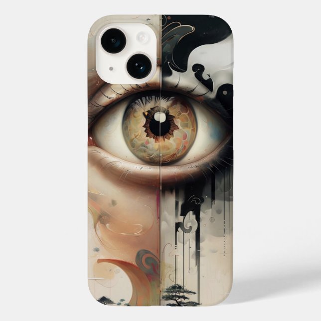 Funda De Case-Mate Para iPhone Earthy Human Eye Art iPhone 14 Funda (Reverso )