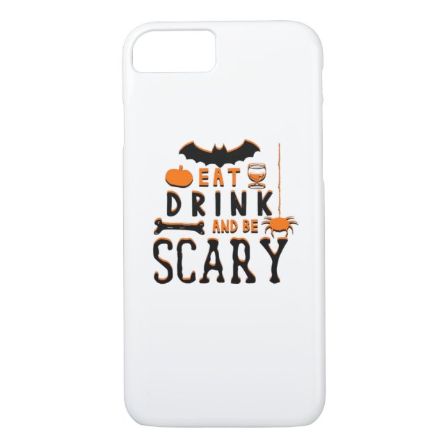 Funda De Case-Mate Para iPhone Eat Drink And Be Scary Funny Halloween Quote (Reverso)