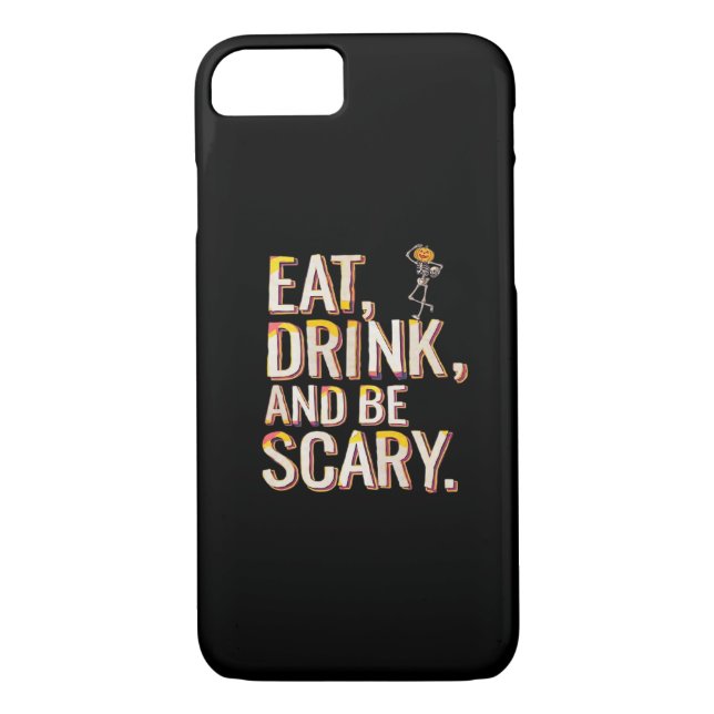 Funda De Case-Mate Para iPhone Eat Drink And Be Scary Minimal Clean (Reverso)