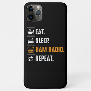 Funda Para iPhone 11 Pro Max Eat Sleep Ham Radio Repetir Humor HAM Radio