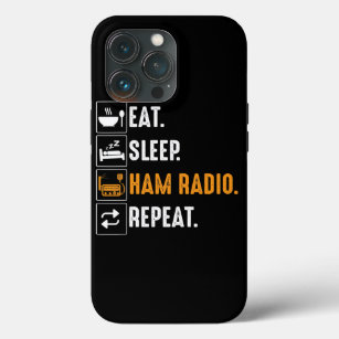 Funda Para iPhone 13 Pro Eat Sleep Ham Radio Repetir Humor HAM Radio