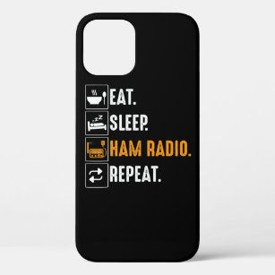 Funda Para iPhone 12 Eat Sleep Ham Radio Repetir Humor HAM Radio