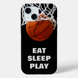 Funda Para iPhone 15 Eat Sleep Play Basketball Motivation