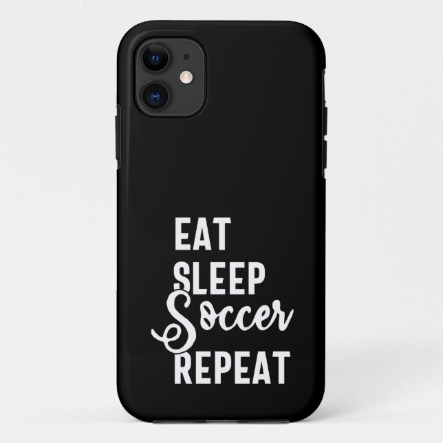 Funda De Case-Mate Para iPhone eat sleep soccer repeat (Reverso)