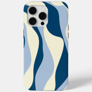 Funda Para iPhone 15 Pro Max Ebb y Flow 4 - Azul oscuro, azul claro y crema