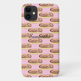 Funda Para iPhone 11 Éclairs de Donuts de Acuarela de Chocolate