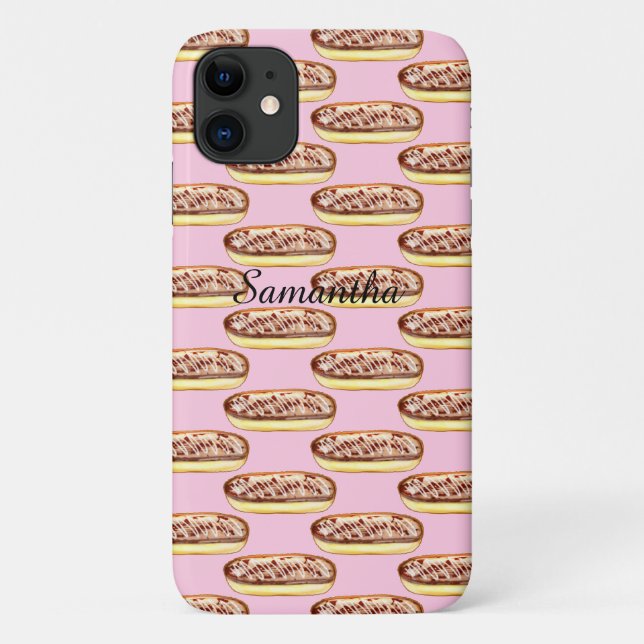 Funda De Case-Mate Para iPhone Éclairs de Donuts de Acuarela de Chocolate (Reverso)