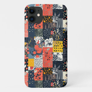 Funda Para iPhone 11 Ecléctico Patchwork Botánico Audaz con Lunares