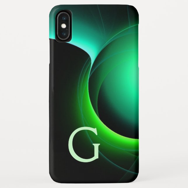 Funda De Case-Mate Para iPhone ECLIPSE MONOGRAM Verde negro vibrante (Reverso)