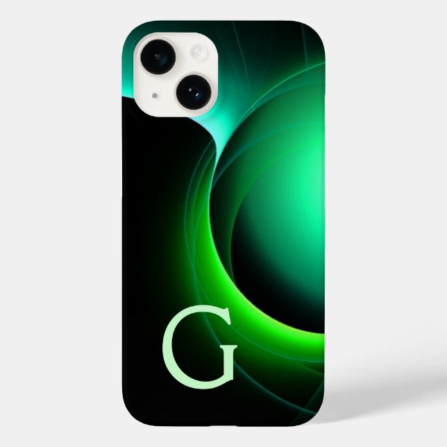 Funda De Case-Mate Para iPhone ECLIPSE MONOGRAM Verde negro vibrante (Reverso )