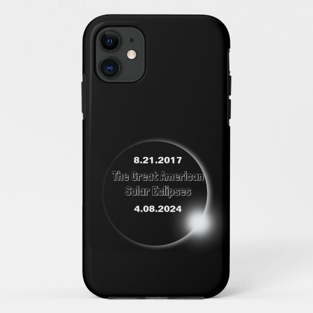 Funda De Case-Mate Para iPhone Eclipse solar de doble fecha 2024 y 2017 (Reverso)