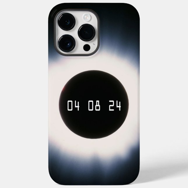 Funda De Case-Mate Para iPhone Eclipse solar total 2024 en blanco y negro (Reverso )