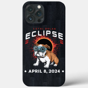 Funda Para iPhone 13 Pro Max Eclipse solar total Regalos de Bulldog de abril de