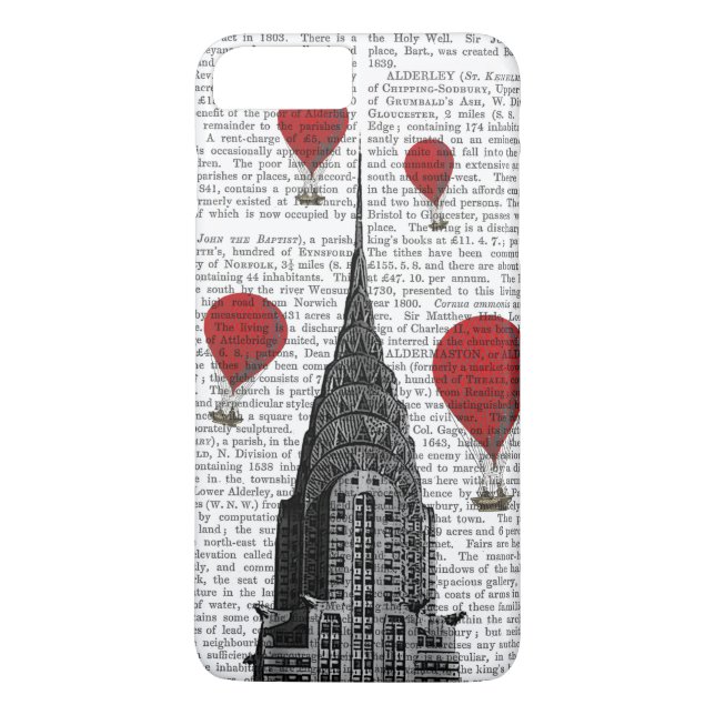 Funda De Case-Mate Para iPhone Edificio Chrysler y globos rojos de aire caliente (Reverso)