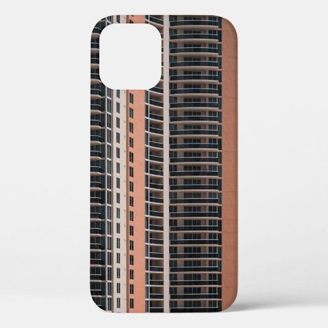 Funda De Case-Mate Para iPhone Edificio de altura marrón y negro (Reverso )