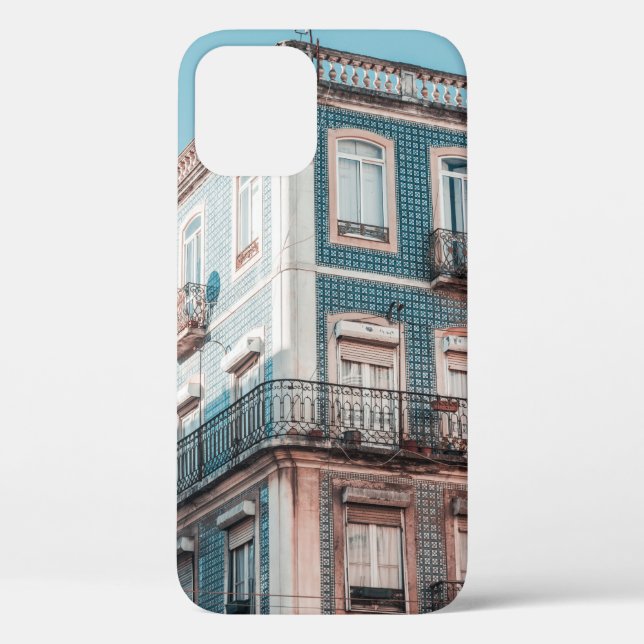 FUNDA DE Case-Mate PARA iPhone EDIFICIO DE CONCRETO BLANCO Y AZUL (Reverso )