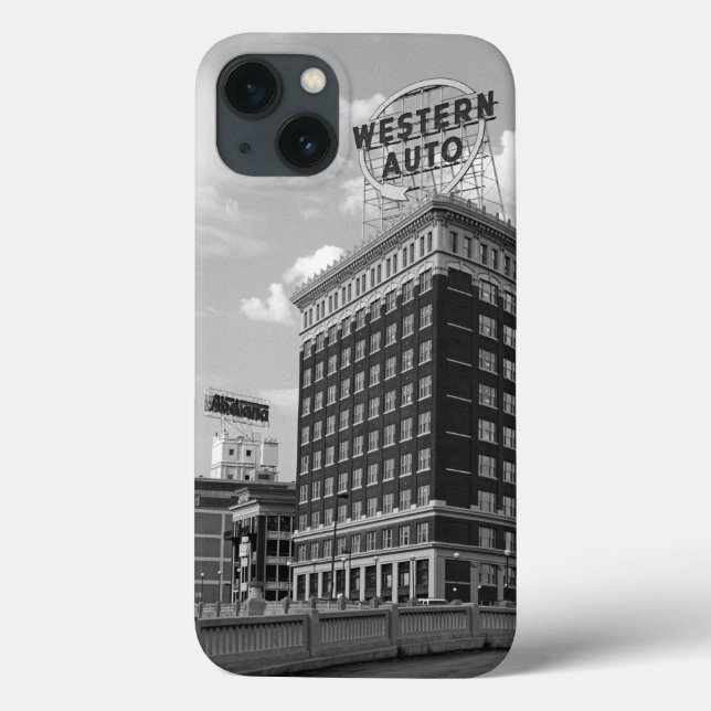 Funda De Case-Mate Para iPhone Edificio de medio cilindro de Western Auto (Reverso)