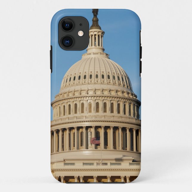 Funda De Case-Mate Para iPhone Edificio del capitolio tirado en la oscuridad (Reverso)