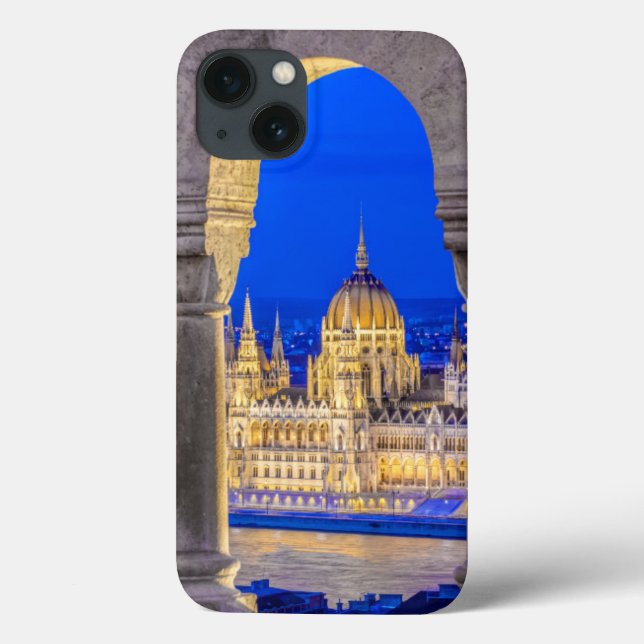 Funda De Case-Mate Para iPhone Edificio del Parlamento húngaro en el atardecer (Reverso)