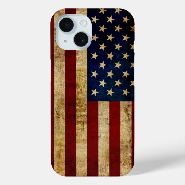 Funda De Case-Mate Para iPhone EE. UU. / bandera desgastada (Reverso )