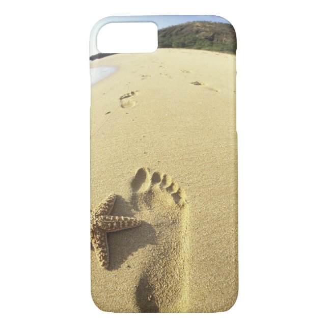 Funda De Case-Mate Para iPhone EE.UU., Hawaii, Maui, Makena Beach, Footprint y (Reverso)