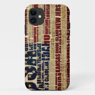 Funda Para iPhone 11 EE. UU. y sus estados federales en estrellas y fra